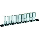 TONE ディープソケットセット(インチ) (6角・ホルダー付) 吋目 12pcs 差込角9.5mm 1S (HSBL312)