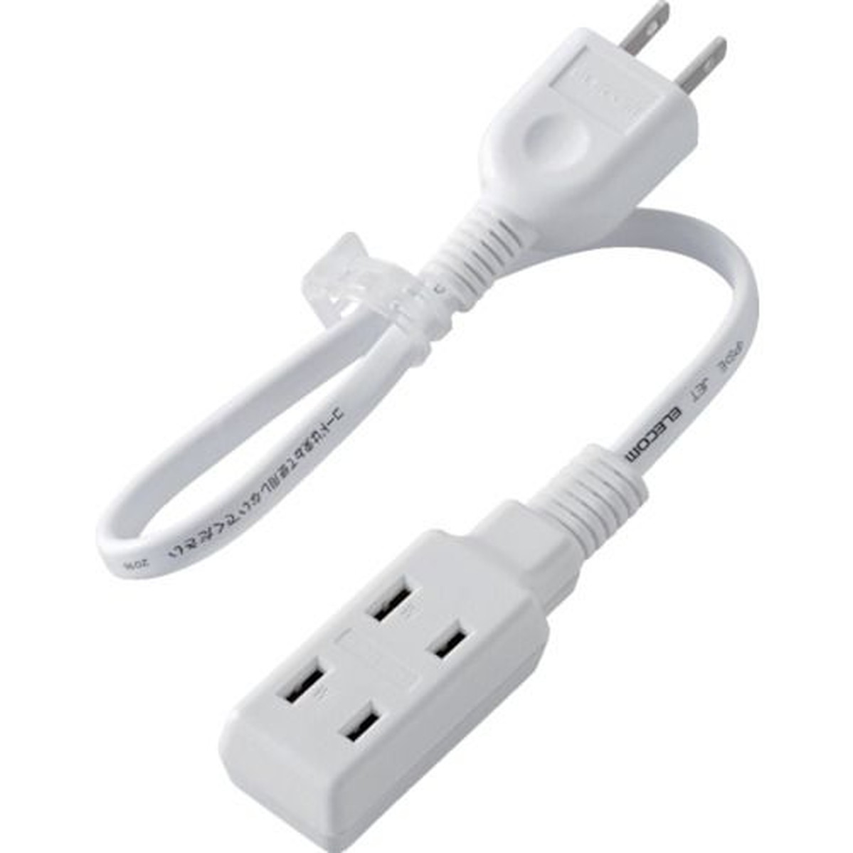 ELECOM　超小型モバイルタップ　3個口　0．3m　ホワイト　1個 (TM303WH)