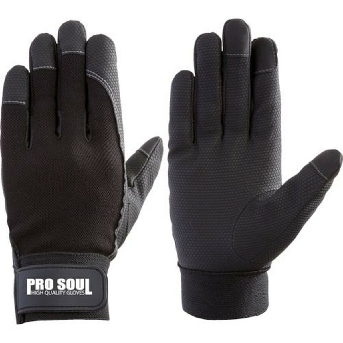 富士グローブ 合皮手袋 PS−992 プロソウル 黒 L 指先補強 1双 (7520)