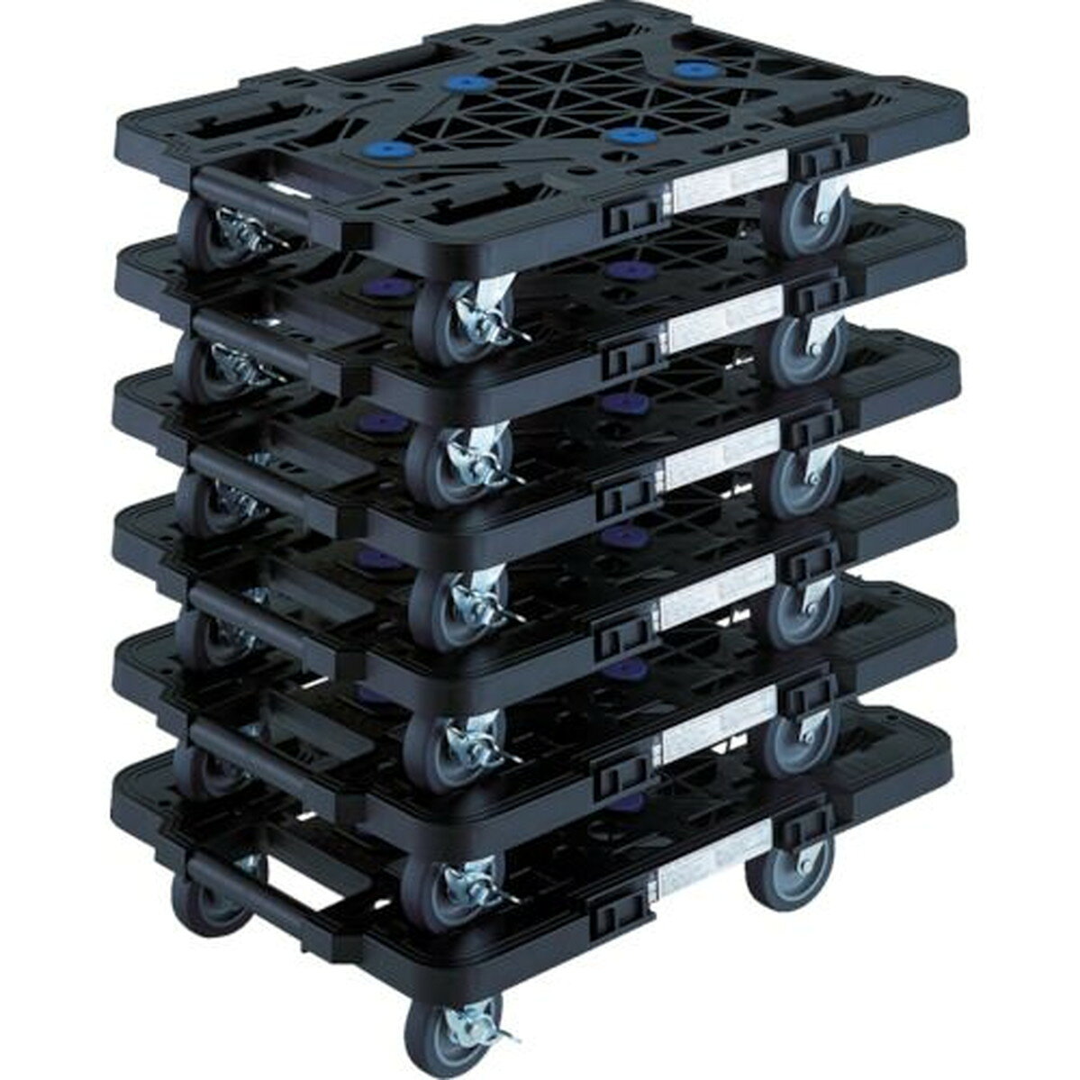 TRUSCO まとめ買い 樹脂製平台車 ルートバン MPK-500JS-BK 6台セット 1S (MPK500JSBKM6)