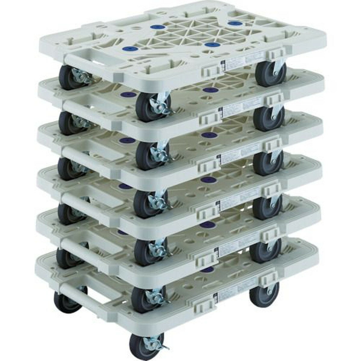 TRUSCO まとめ買い 樹脂製平台車 ルートバン MPK-500JS-W 6台セット 1S (MPK500JSWM6)