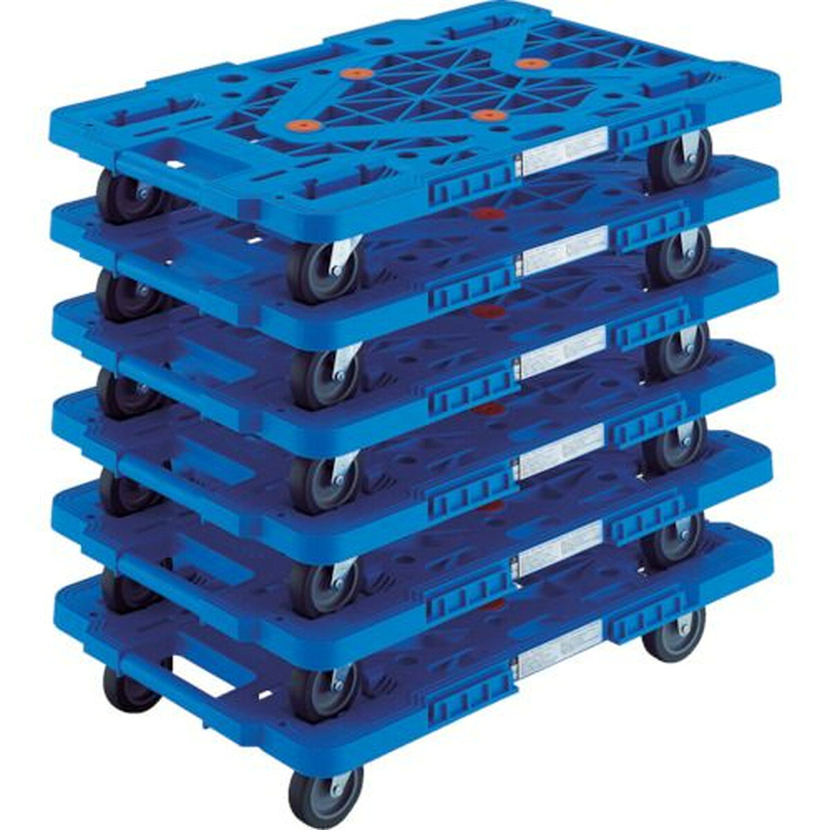 TRUSCO まとめ買い 樹脂製平台車 ルートバン MPK-600-B 6台セット 1S (MPK600BM6)