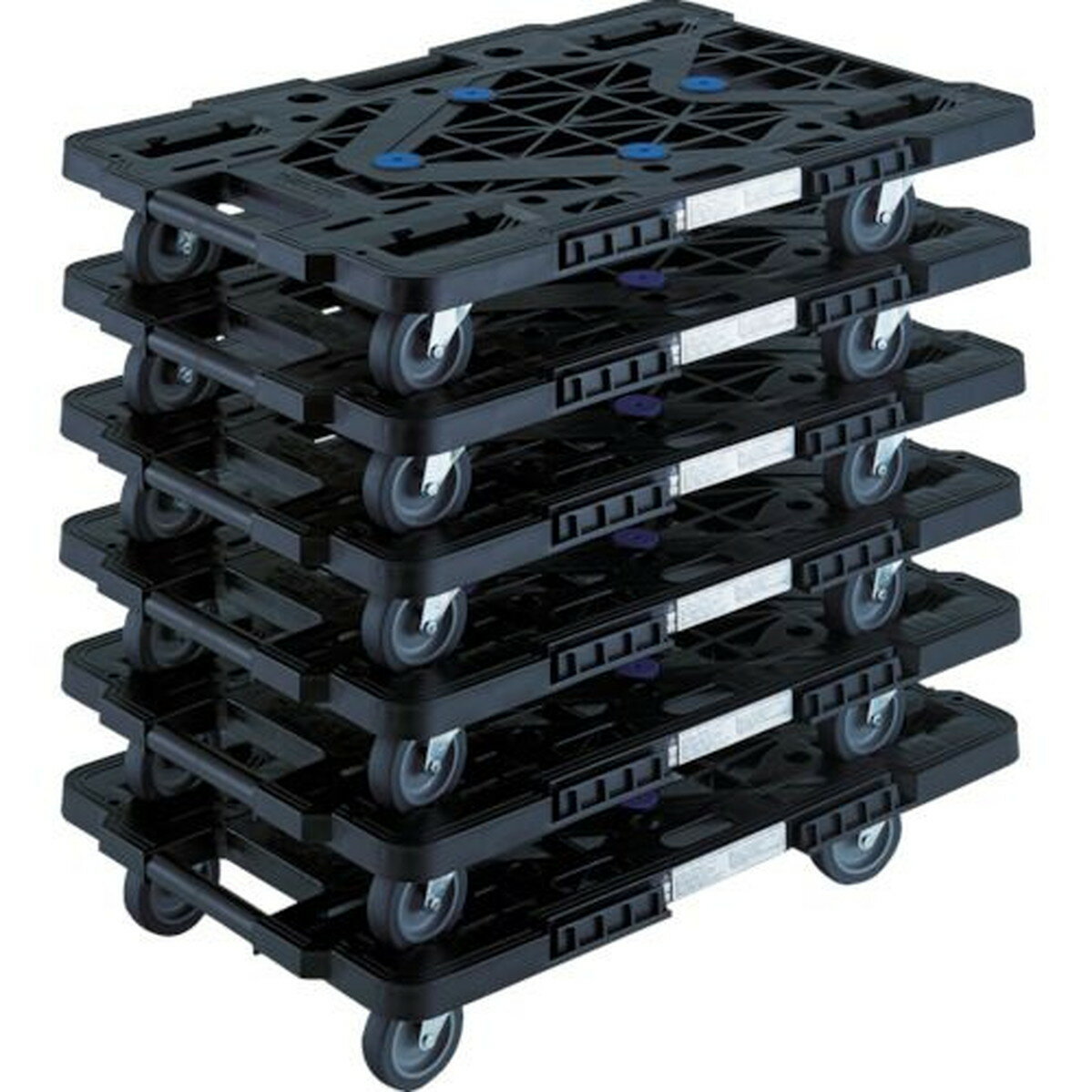 TRUSCO まとめ買い 樹脂製平台車 ルートバン MPK-600J-BK 6台セット 1S (MPK600JBKM6)