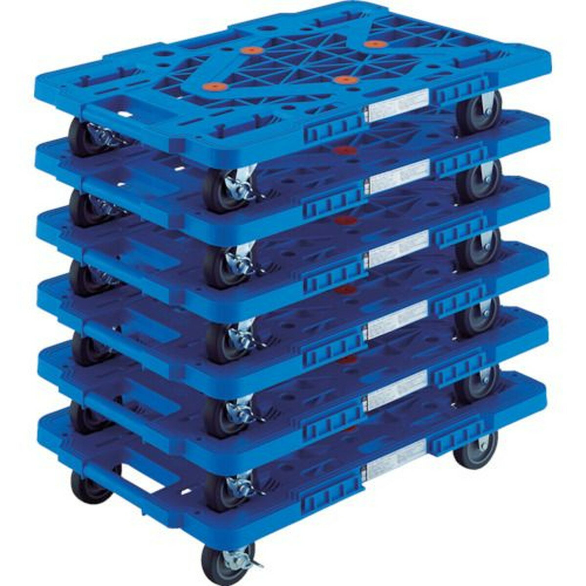 TRUSCO まとめ買い 樹脂製平台車 ルートバン MPK-600S-B 6台セット 1S (MPK600SBM6)