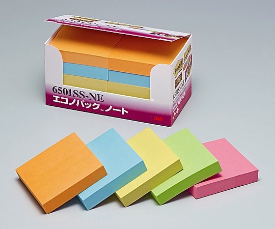ポストイット(R)強粘着シリーズ 50×50mm 5色 6501SS-NE 1箱(90枚×10冊入)