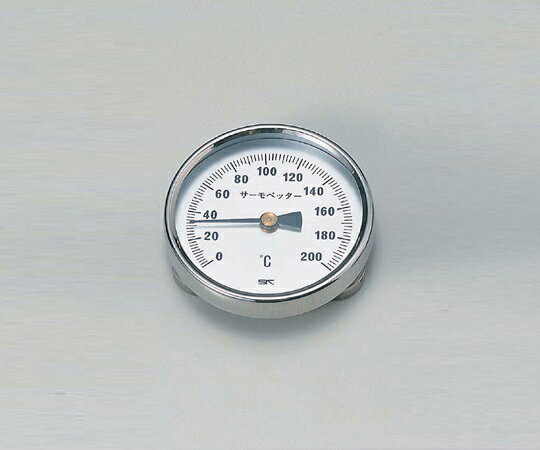 特徴 マグネット付きの表面温度計です。仕様 測定範囲：0〜200℃ 最小目盛：2℃ 精度：±2℃（150〜200℃）、±4℃（それ以外） ケース外径：φ64×16mm（厚さ） 感温部：φ25×7mm（厚さ） 重量：95g 材質：ケース/ Bsクロームメッキ、 カバー/SUS304 ・透明板材質：ガラス センサ：バイメタル 裏側3ヶ所マグネット付き コード番号：2340-20 ※平面になっている箇所に取り付け願います。特徴 マグネット付きの表面温度計です。仕様 測定範囲：0〜200℃ 最小目盛：2℃ 精度：±2℃（150〜200℃）、±4℃（それ以外） ケース外径：φ64×16mm（厚さ） 感温部：φ25×7mm（厚さ） 重量：95g 材質：ケース/ Bsクロームメッキ、 カバー/SUS304 ・透明板材質：ガラス センサ：バイメタル 裏側3ヶ所マグネット付き コード番号：2340-20 ※平面になっている箇所に取り付け願います。