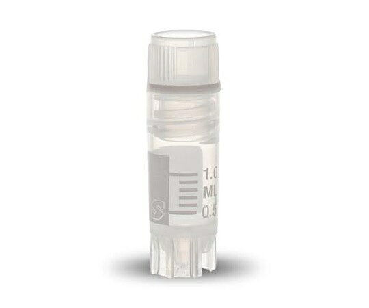 特徴 液体窒素の気相保存での使用に適しています。 キャップインサート(別売)を使用するとバイアルを色で識別でき便利です。仕様 仕様：Oリングシールタイプ 容量（mL）：1.2 外径×高さ（mm）：φ12.5×43 仕様：内ネジ・自立型 入数：1箱（100本/袋×10袋入） 材質：本体／PP（ポリプロピレン）、Oリング／シリコン 耐冷温度：−196℃ 耐遠心荷重：17000×G 書き込みスペース・目盛付き DNase・RNase・DNA・パイロジェンフリー γ線滅菌済 オートクレーブ可特徴 液体窒素の気相保存での使用に適しています。 キャップインサート(別売)を使用するとバイアルを色で識別でき便利です。仕様 仕様：Oリングシールタイプ 容量（mL）：1.2 外径×高さ（mm）：φ12.5×43 仕様：内ネジ・自立型 入数：1箱（100本/袋×10袋入） 材質：本体／PP（ポリプロピレン）、Oリング／シリコン 耐冷温度：−196℃ 耐遠心荷重：17000×G 書き込みスペース・目盛付き DNase・RNase・DNA・パイロジェンフリー γ線滅菌済 オートクレーブ可