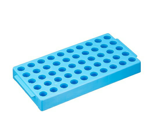 クライオバイアル用ラック 50本収納 100×200×25mm 青 T315-2 1箱(4個入)