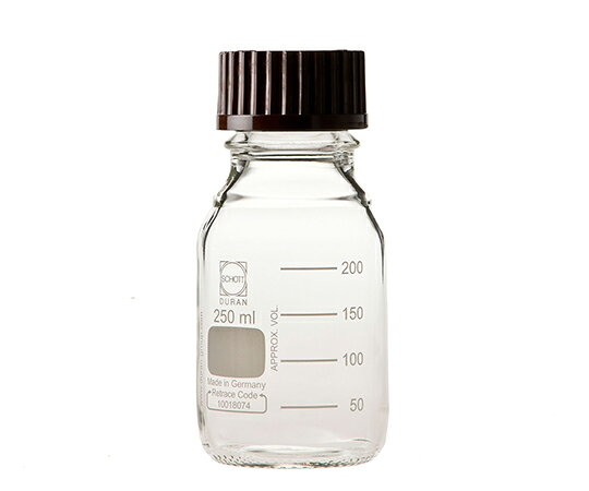 【全商品 ポイント10倍中】 ねじ口瓶丸型白(デュラン(R)) 赤キャップ付 250mL 1本