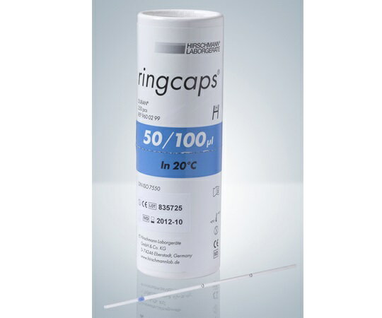 EMマイスターリングキャップス 100μL 1/2目盛 250本入り 9600299 1箱(250本入)