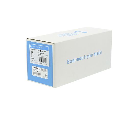 【全商品 ポイント10倍中】 ねじ口瓶角型白 デュラン(R) 青キャップ付 250mL 01723...