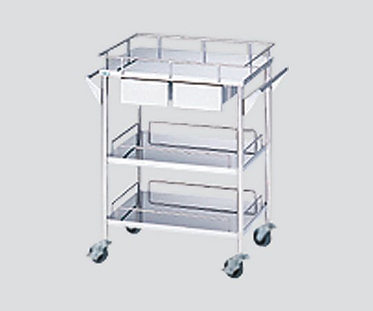 ステンレスグリーンカート(静音タイプ) 3段 引出付(2個) 720×450×835mm SS-3HS 1台