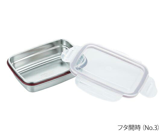 【全商品 ポイント10倍中】 ステンレス角型容器(ロックタイプ) 540mL No.4 1個
