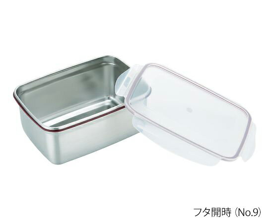 【期間限定!対象商品P2〜20倍】 ステンレス角型容器(ロックタイプ) 1000mL No.6 1個 3