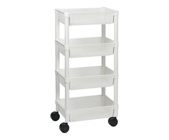 プラスチックカゴワゴン 4段 DB04-WH 1台