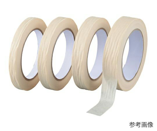 特徴 固定、スプレー塗装などの用途に使用できます。 作業性が良く、各材質の表面に貼り付きやすく、延伸性と強度に優れ、湾曲した面への貼り付けも容易です。仕様 幅×厚み×長さ：15mm×0.14mm×45m 入数：1袋（17巻入） 材質：基材/クレープ紙、粘着剤/ゴム系 耐熱温度：120℃ 粘着力（目安）：0.7kgf/25mm（スチール） 引張強度（目安）：8kgf/25mm特徴 固定、スプレー塗装などの用途に使用できます。 作業性が良く、各材質の表面に貼り付きやすく、延伸性と強度に優れ、湾曲した面への貼り付けも容易です。仕様 幅×厚み×長さ：15mm×0.14mm×45m 入数：1袋（17巻入） 材質：基材/クレープ紙、粘着剤/ゴム系 耐熱温度：120℃ 粘着力（目安）：0.7kgf/25mm（スチール） 引張強度（目安）：8kgf/25mm