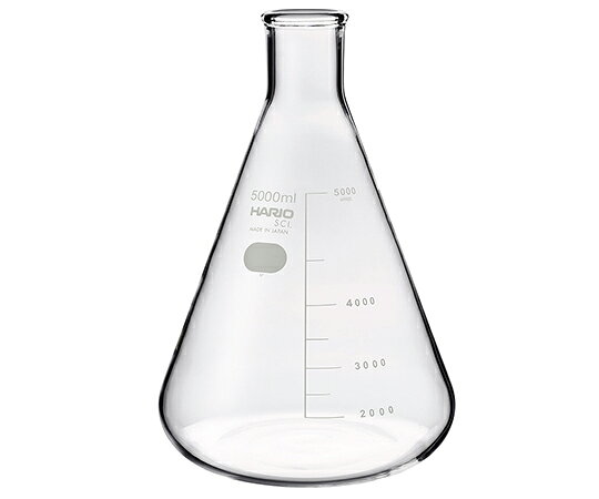 【期間限定!対象商品P2〜20倍】 三角フラスコ(目安目盛付き) 5000mL 1個