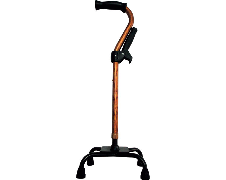 四点杖補助グリップ付 / WB3802 木目ブラウン 1本