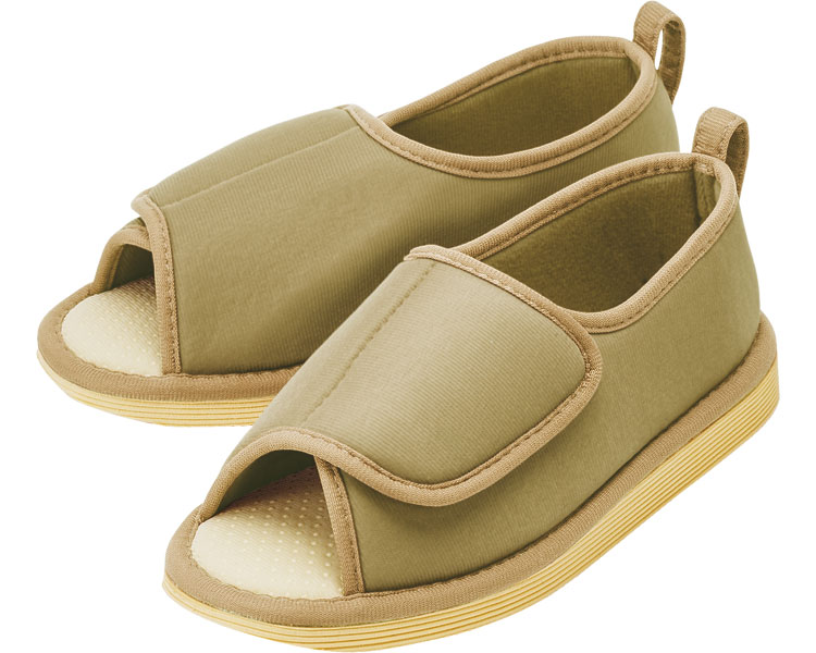 【期間限定!対象商品P2〜20倍】 転倒予防シューズ つま先なし / 091246 3L うぐいす 1足