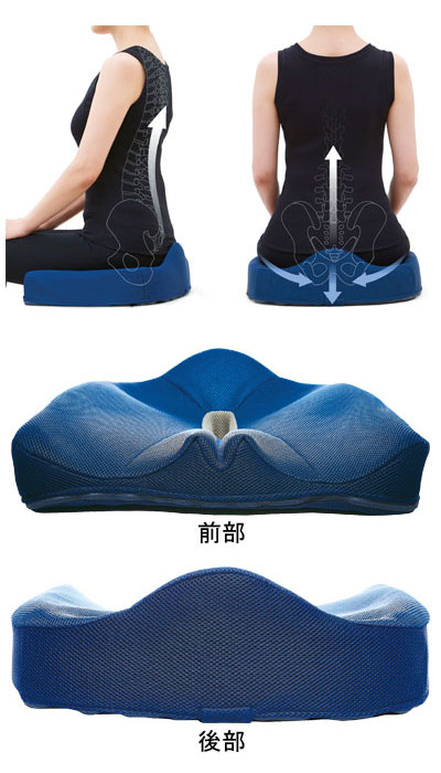 【期間限定!対象商品P2〜20倍】 腰痛対策クッション / 93450→93452 ブルー 1個