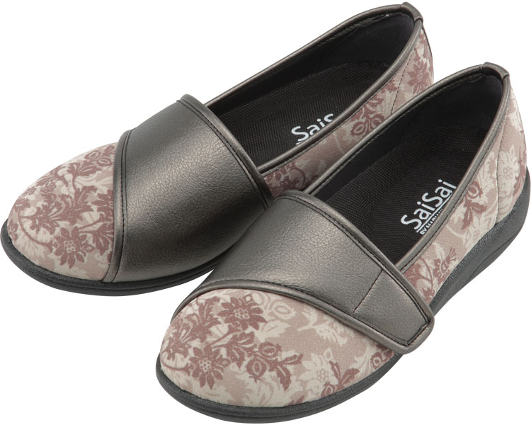 【期間限定!対象商品P2〜20倍】 SaiSai〜フラワープリント〜 W940 婦人用 / 22.0cm クラシックベージュ 1足