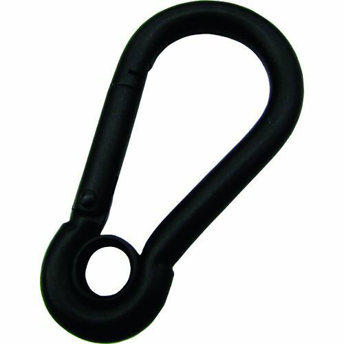 水本　ステンレス　スナップフックA型（リング付）　黒色塗装　線径7mm　長さ70mm　1個 (B2835)