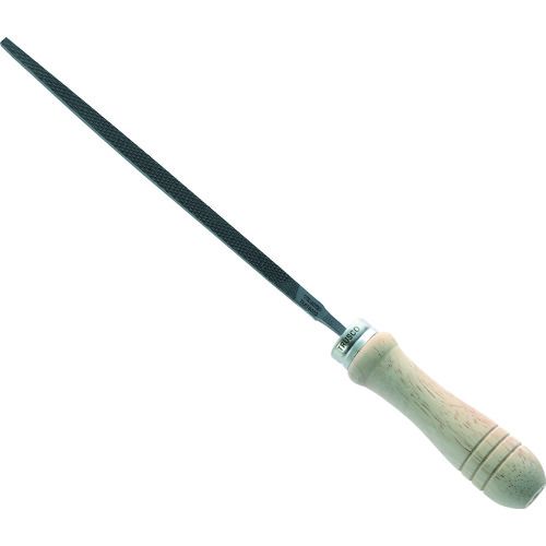 TRUSCO　鉄工用ヤスリ　木柄付　角　中目　刃長250　1本 (TKA25002S)