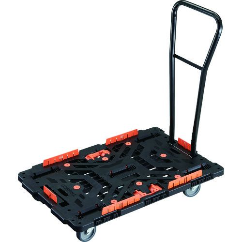 TRUSCO 連結式樹脂製平台車 ビートル 900X600 自在5輪 脱着式ハンドル付 コボレ止めセット とめたろう付 1台 (BT900KJ5HE100T)