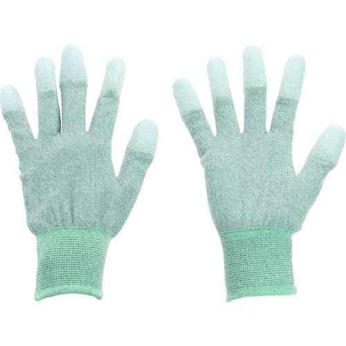 TRUSCO　銅繊維入ESD手袋　指先コートタイプ　Mサイズ　まとめ買い10双　1S (ESDGFTMM10)