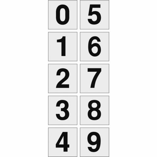 TRUSCO　数字ステッカー　100×100　「0〜9」連番　透明地／黒文字　1枚入　1組 (TSN10010TM)