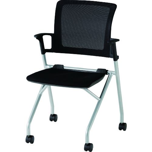 TRUSCO　コンパクトミーティングチェア　ブラック　1脚 (CMCBK)