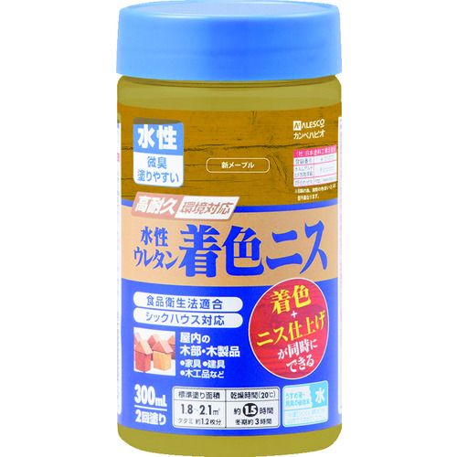 KANSAI 水性ウレタン着色ニス 300ML 新メープル 1個 (774-124-300)