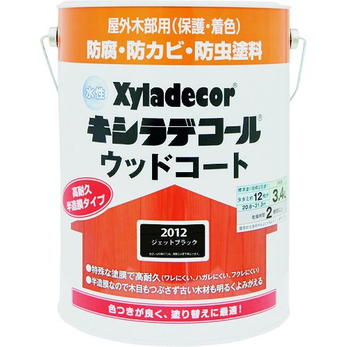 KANSAI 水性XDウッドコートS ジェットブラック 3．4L 4缶 (00097670390000)