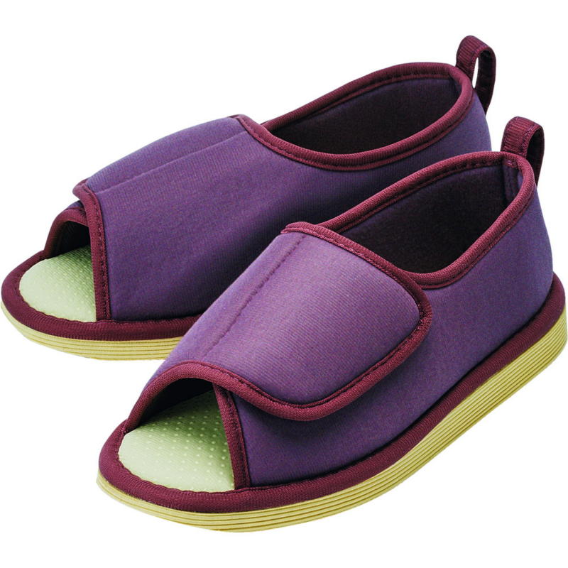 転倒予防シューズつま先なし L あずき91194