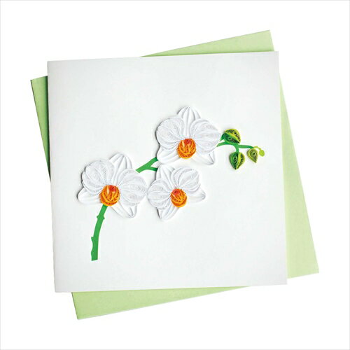 【期間限定 対象商品P2〜20倍】 Quilling Card グリーティングカード WhiteOrchid BL947