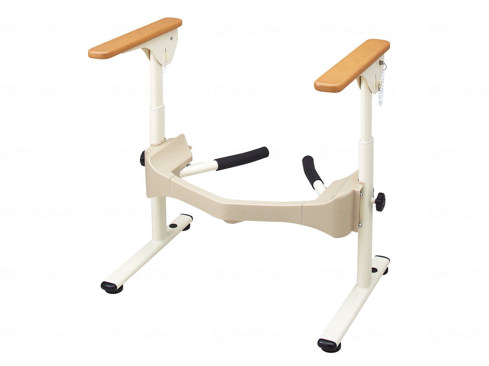 アロン化成洋式トイレフレームSUS-はねあげR2 木製ひじ掛け