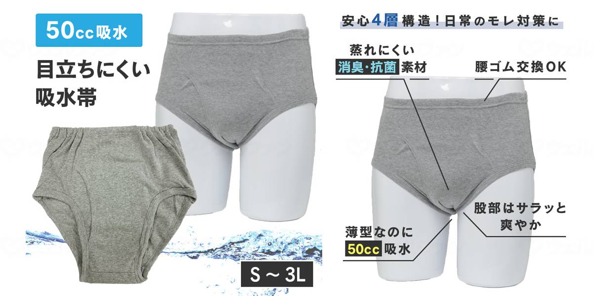 【期間限定!対象商品P2〜20倍】 ニシキブリーフ50 グレー M 3