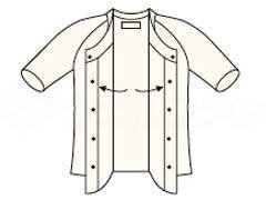 神戸生絲ひば前開き5分袖（ラグラン袖）紳士用 オフホワイト M