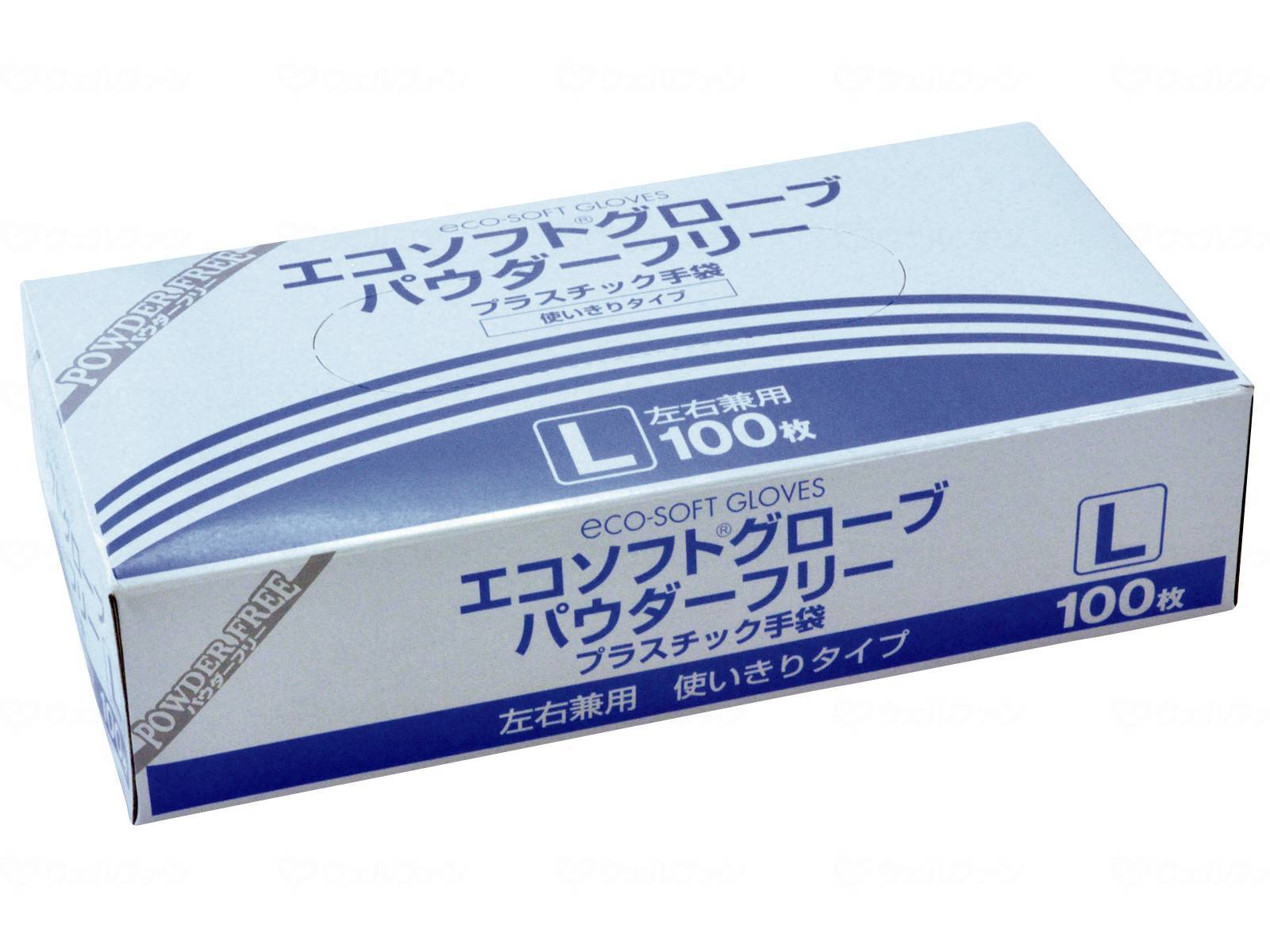 オカモトエコソフトグローブパウダーフリー100枚入 箱 L