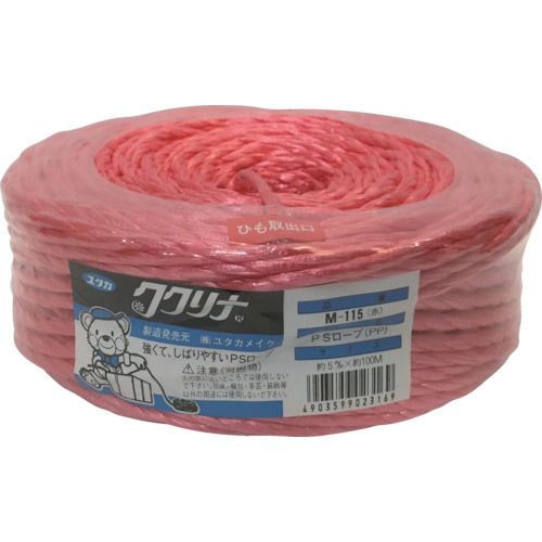 特長:●溶着品なので、切り口がほぐれません。 用途:●一般荷造り、結束など。 仕様:●色：レッド●線径(mm)：5●全長(m)：100 仕様2:●平巻タイプ 材質／仕上:●ポリプロピレン特長:●溶着品なので、切り口がほぐれません。 用途:●一般荷造り、結束など。 仕様:●色：レッド●線径(mm)：5●全長(m)：100 仕様2:●平巻タイプ 材質／仕上:●ポリプロピレン