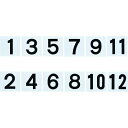 緑十字 差し込み式数字札(両面連番セット) 1〜12 6枚組 KS−A札(1)黒 150×150mm 1組 (228011)
