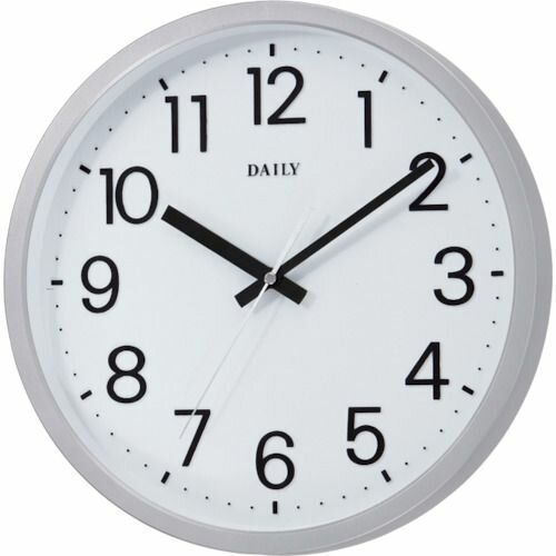 DAILY デイリー 壁掛け時計 見やすい凸文字 シルバー φ331x43 1個