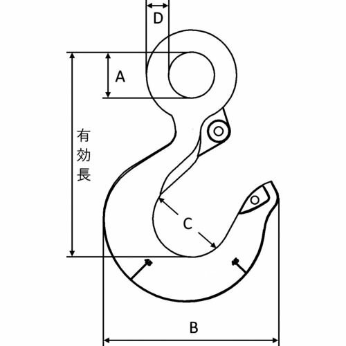 【期間限定!対象商品P2〜20倍】 Crosby　アイフック　基本使用荷重5．4t　1個 (L32...