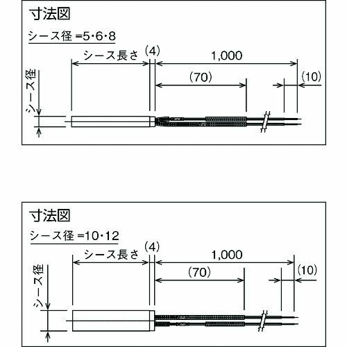 【期間限定!対象商品P2〜20倍】 TRUSCO　カートリッジヒーターφ6　50L　200V　100W　1本 (CH2650)