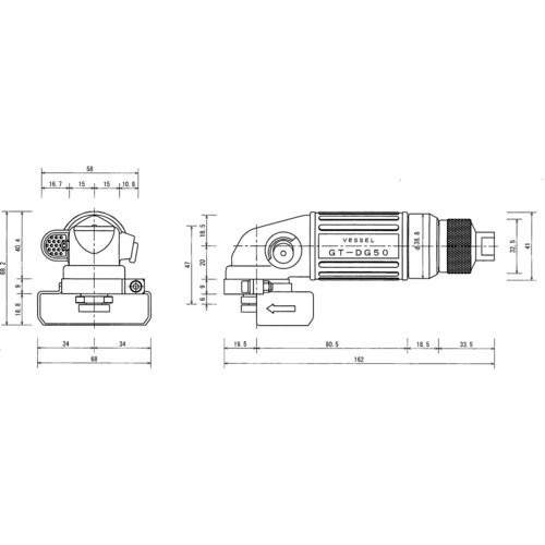 【期間限定!対象商品P2〜20倍】 VESSEL　エアーディスクグラインダー　No．GT−DG50　1台 (GTDG50)