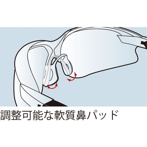福祉用具のバリューケアの【期間限定!対象商品P2〜20倍】 ミドリ安全　二眼型　保護メガネ　MP−822　レッド　1個 (MP822RD)｜アングル3