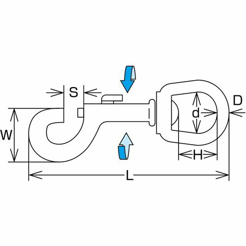 【期間限定!対象商品P2〜20倍】 水本　フック　ナスカン　クロームメッキ　全長94m...