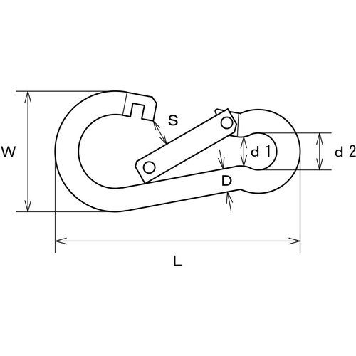 TRUSCO　ステンレススナップフック　BE型　線径Φ5×開口7mm　1個 (TSF5BE)