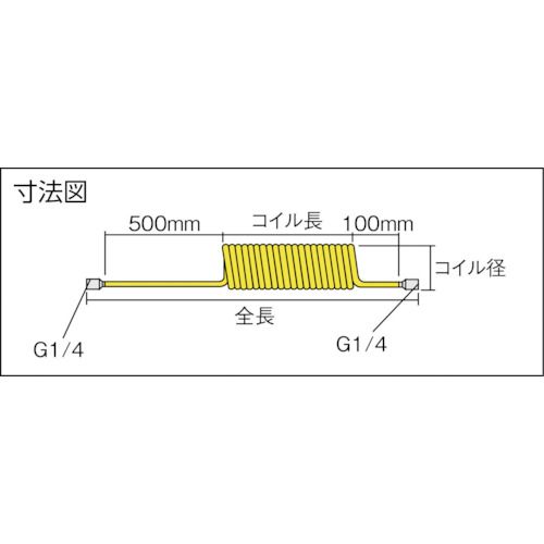 【期間限定!対象商品P2〜20倍】 TRUSCO　エアコイルホース　スパイラルエアホース　6．5×10mm　2m　1本 (SAH1003) 3