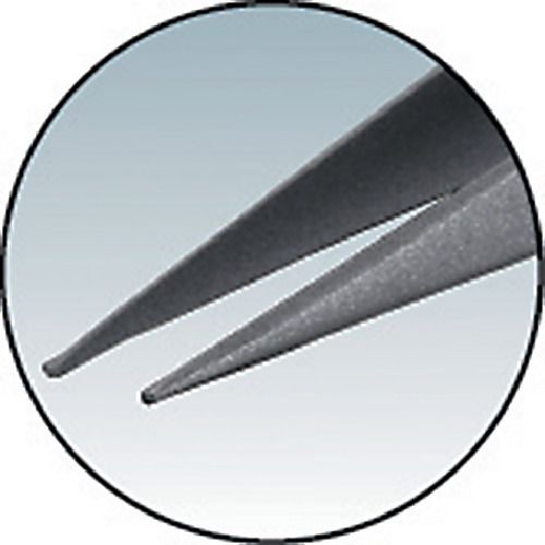 福祉用具のバリューケアの【期間限定!対象商品P2〜20倍】 TRUSCO　ステンレス製ピンセット　非粘着加工タイプ　125mm　直爪　1本 (TSP42)｜アングル2